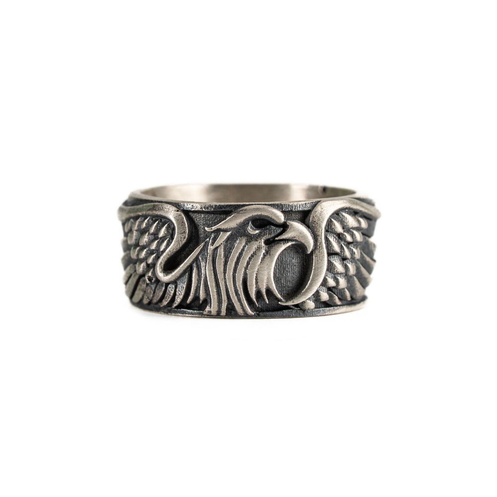 Sculpted Aquiline Form Winged Ring  Ring  Charmora Jewelry
