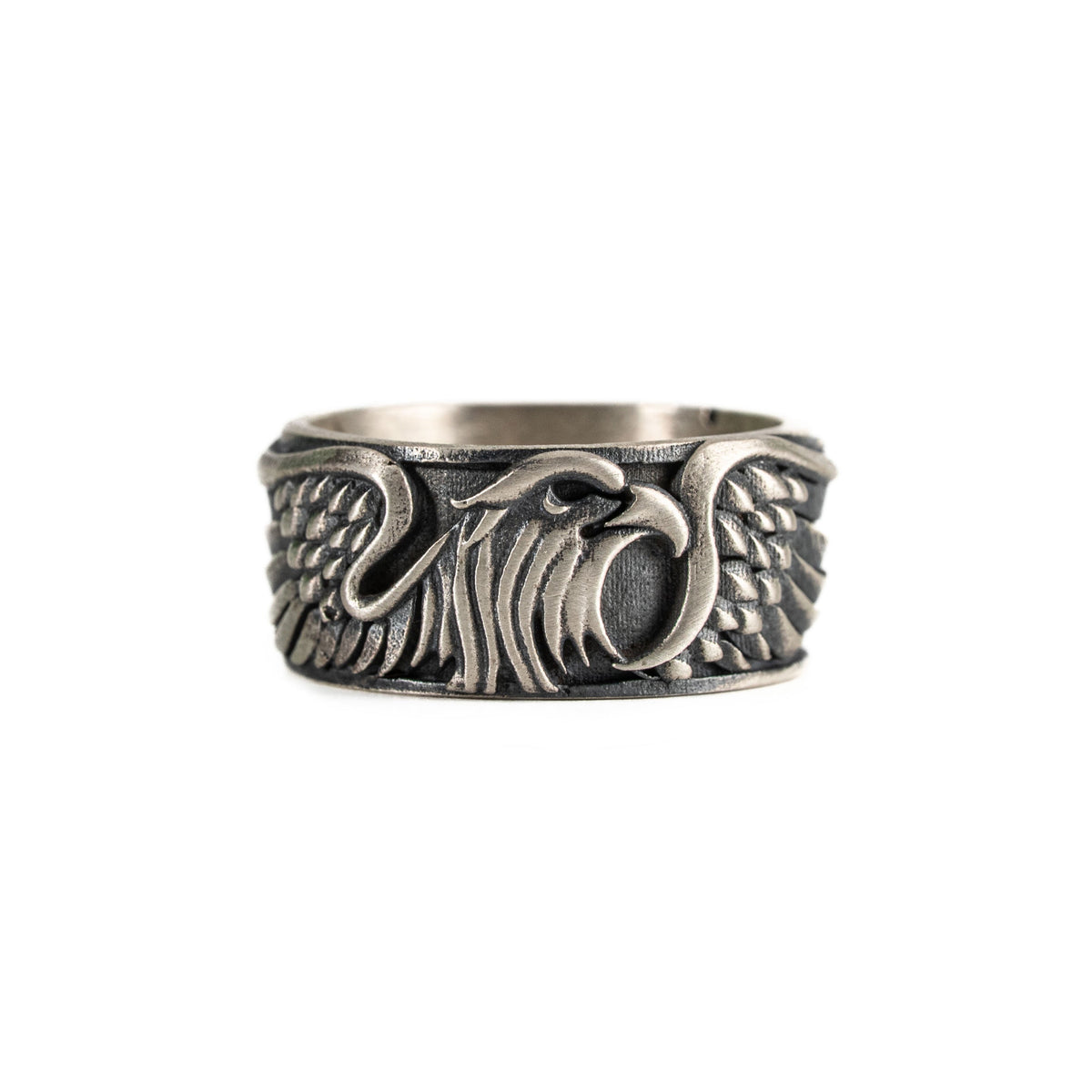 Sculpted Aquiline Form Winged Ring  Ring  Charmora Jewelry