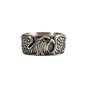 Sculpted Aquiline Form Winged Ring  Ring  Charmora Jewelry