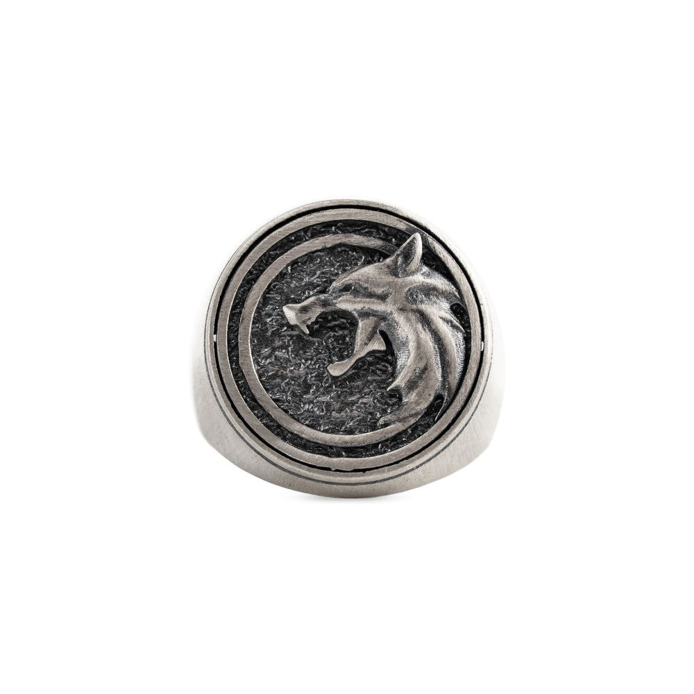 Witcher Wolf Relief Signet Ring  Ring  Charmora Jewelry