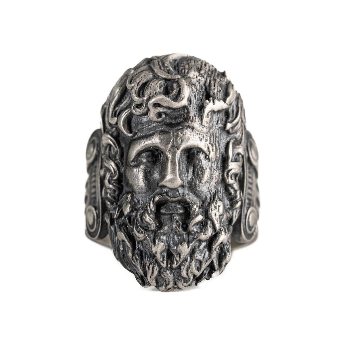 Sculpted Ancient Deity Motif Signet Ring  Ring  Charmora Jewelry