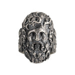 Sculpted Ancient Deity Motif Signet Ring  Ring  Charmora Jewelry