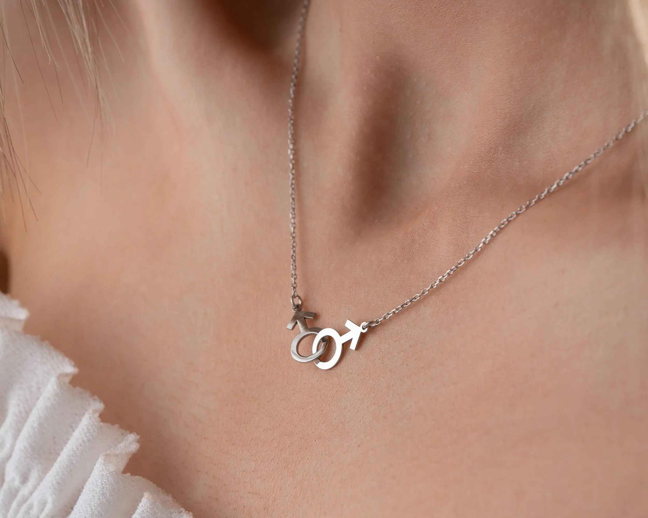 Sterling Silver Gay Pride Necklace: LGBT Jewelry Gift