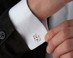 Custom Initial Cufflinks: Engraved Sterling Silver Groomsmen Gift