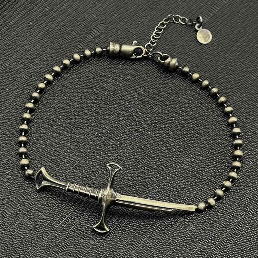 925 Sterling Silver Sword Bracelet – Handmade Warrior Jewelry for Men