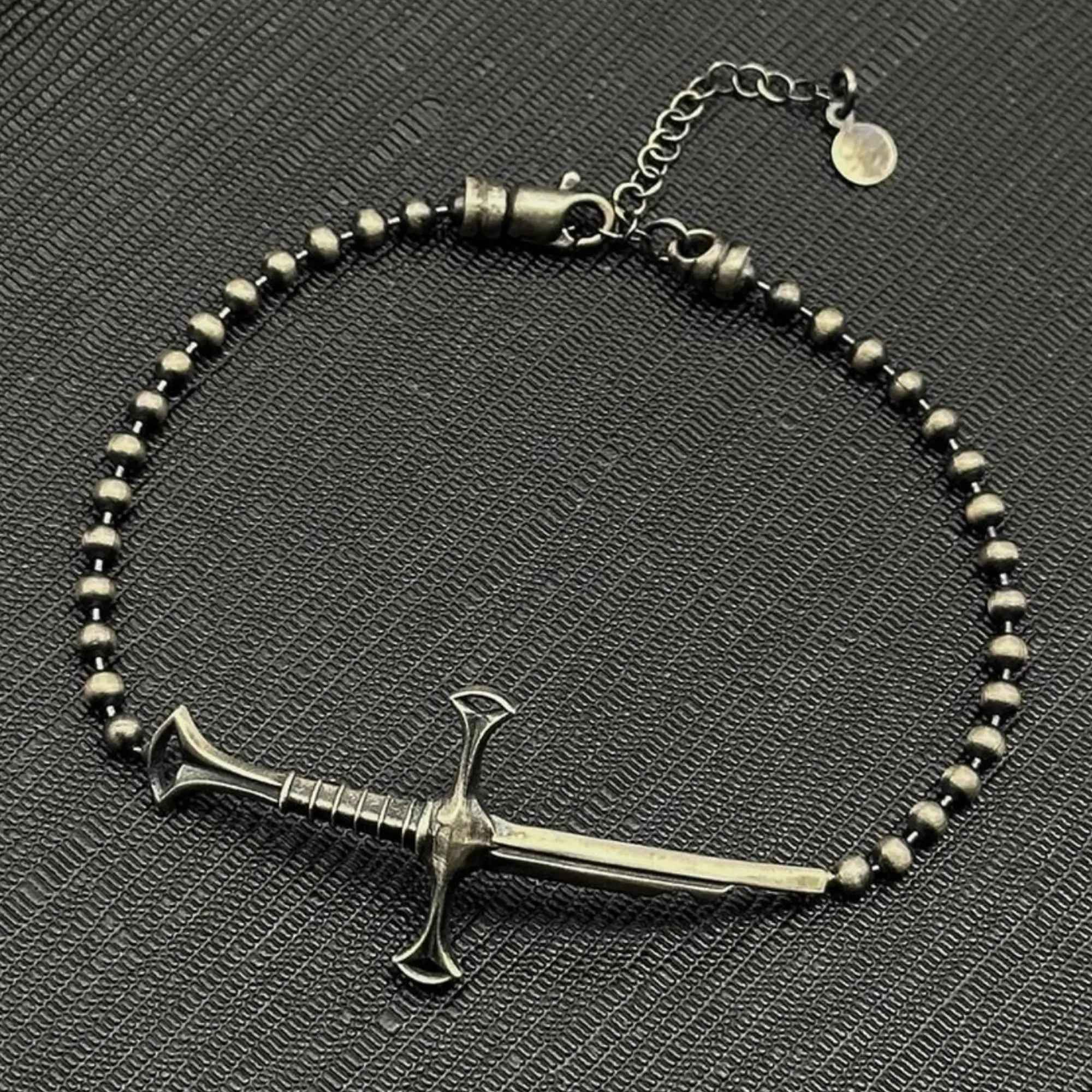 925 Sterling Silver Sword Bracelet – Handmade Warrior Jewelry for Men
