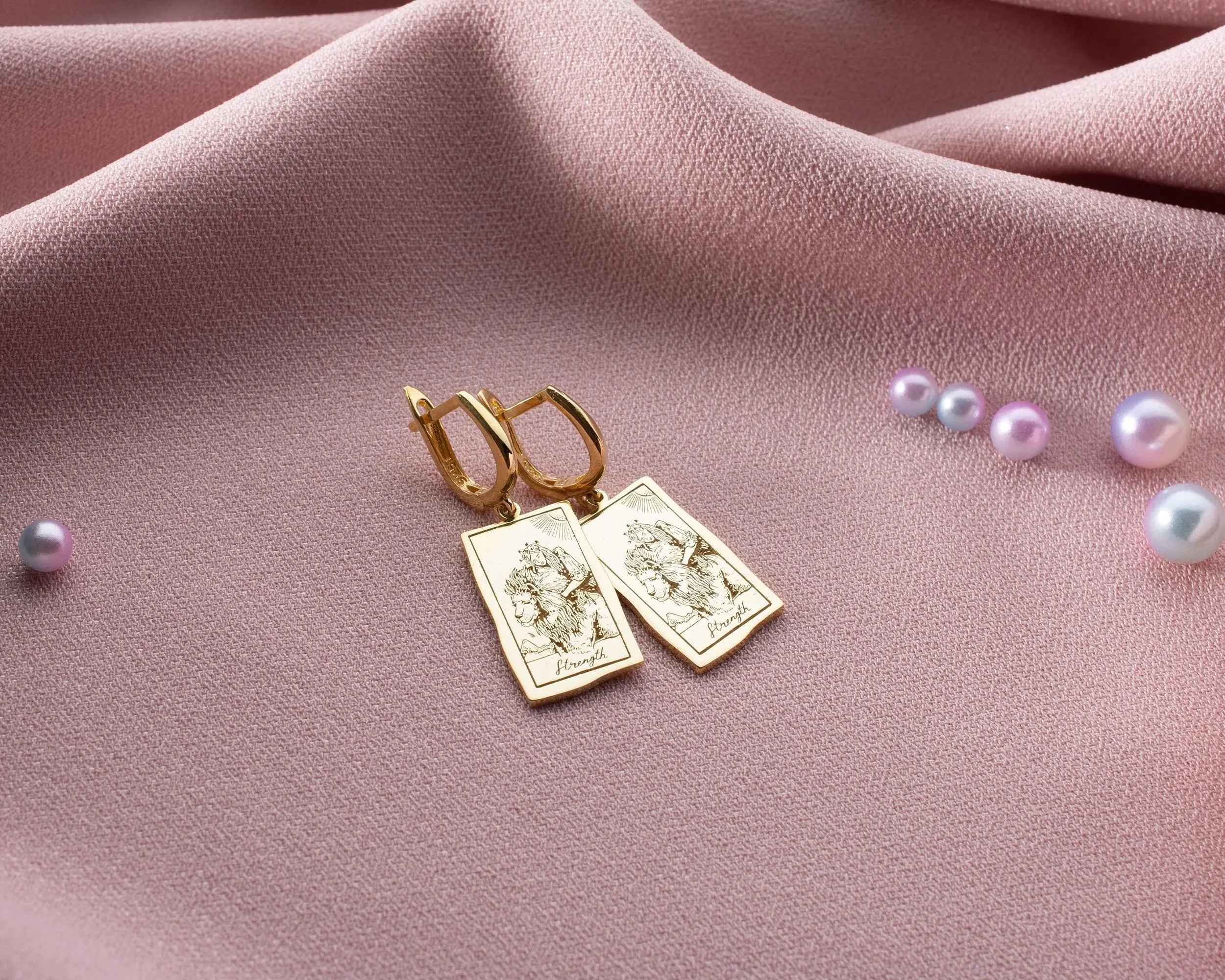 Sterling Silver Tarot Card Earrings: The Lovers, Spiritual Jewelry
