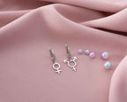 Sterling Silver Transgender Symbol Earrings: LGBTQ Pride Jewelry