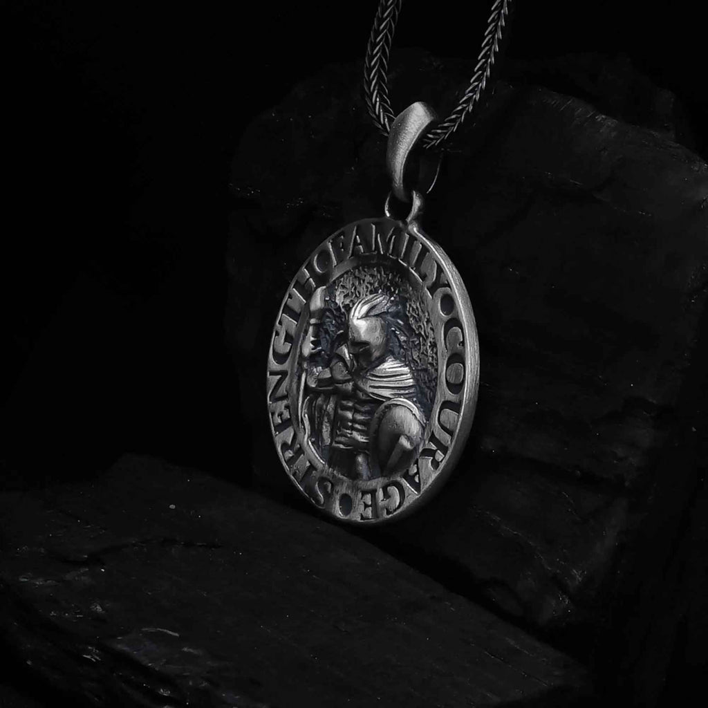 Sterling Silver Spartan Warrior Pendant Necklace: Ancient Greek Jewelry Gift