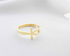 Solid Gold Ankh Ring: Egyptian Cross Jewelry, Handcrafted Gift