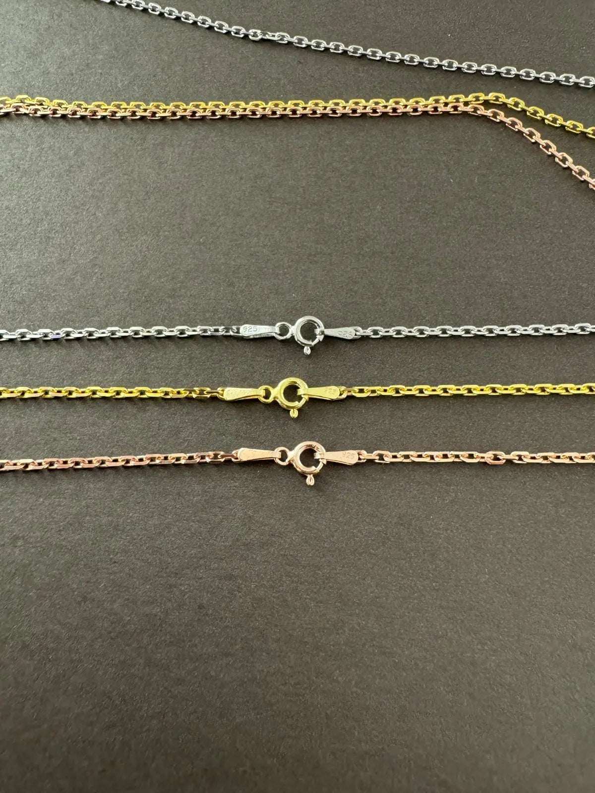 Sterling Silver Chain: Oxidized, Polished, Gold, Rose Gold   Charmora Jewelry