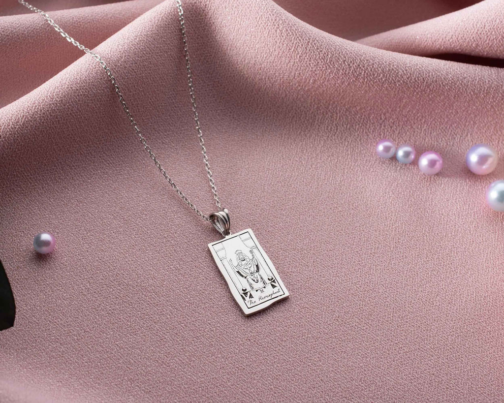 Sterling Silver Tarot Card Pendant Necklace: Mystical Jewelry Gift