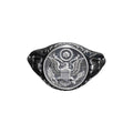 Mens Sterling Silver American Coat of Arms Ring: Patriotic USA Jewelry