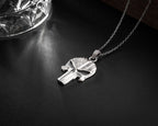 Sterling Silver USA Flag Skull Pendant - Handmade Gothic Necklace   Charmora Jewelry