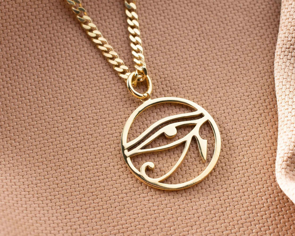 Silver Eye of Horus Necklace: Egyptian Pendant, Historical Pendant