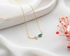 Sterling Silver Tulip Necklace: Blue Australian Opal Pendant