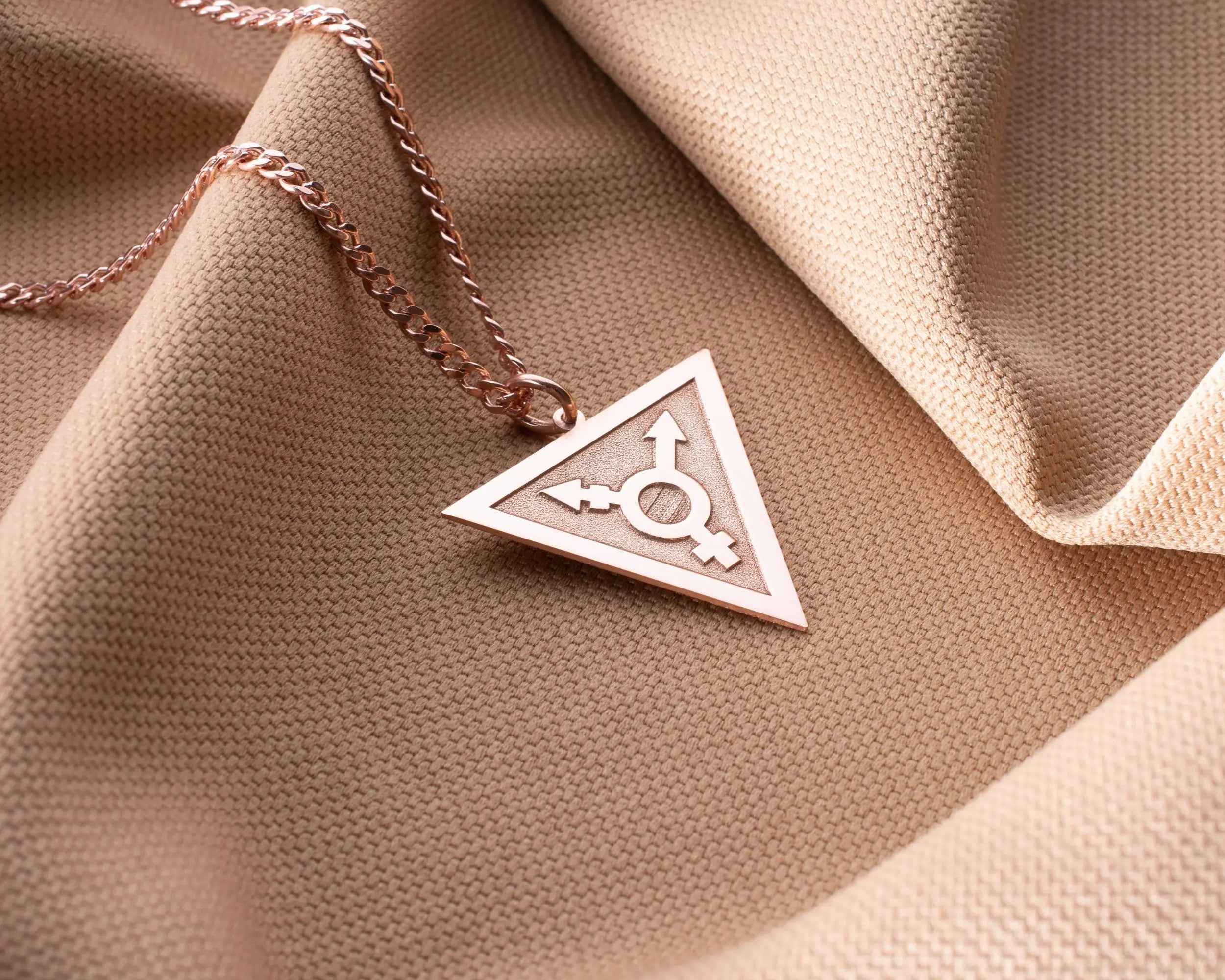 Sterling Silver Transgender Symbol Necklace: LGBT Pride Jewelry