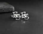 Custom Initial Cufflinks: Engraved Sterling Silver Groomsmen Gift
