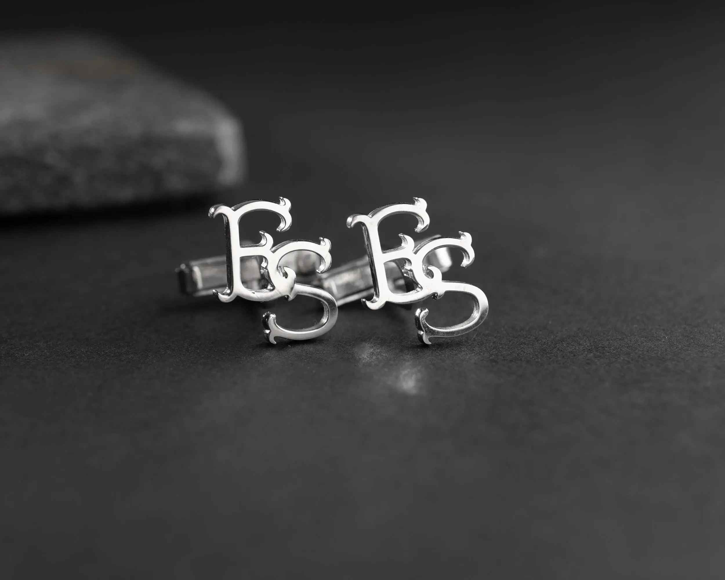 Custom Initial Cufflinks: Engraved Sterling Silver Groomsmen Gift
