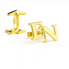 Sterling Silver Initial Cufflinks: Personalized Letter Groomsmen Gift