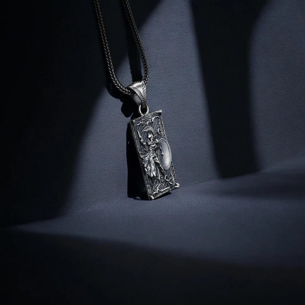 Sterling Silver Spartan Warrior Necklace: Greek Pendant Jewelry   Charmora Jewelry