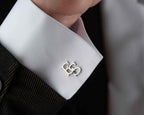 Custom Initial Cufflinks: Engraved Sterling Silver Groomsmen Gift
