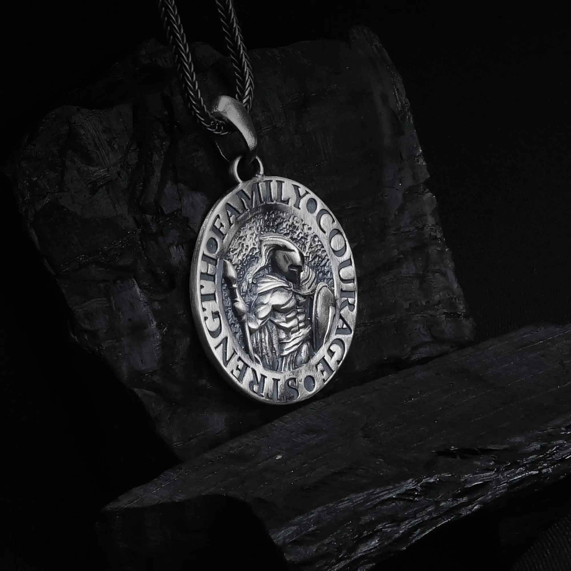 Sterling Silver Spartan Warrior Pendant Necklace: Ancient Greek Jewelry Gift