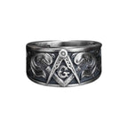 Sterling Silver Masonic Ring: Freemason Symbol Jewelry Gift