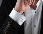 Handmade Sterling Silver Date & Initial Cufflinks: Personalized Groomsmen Gift