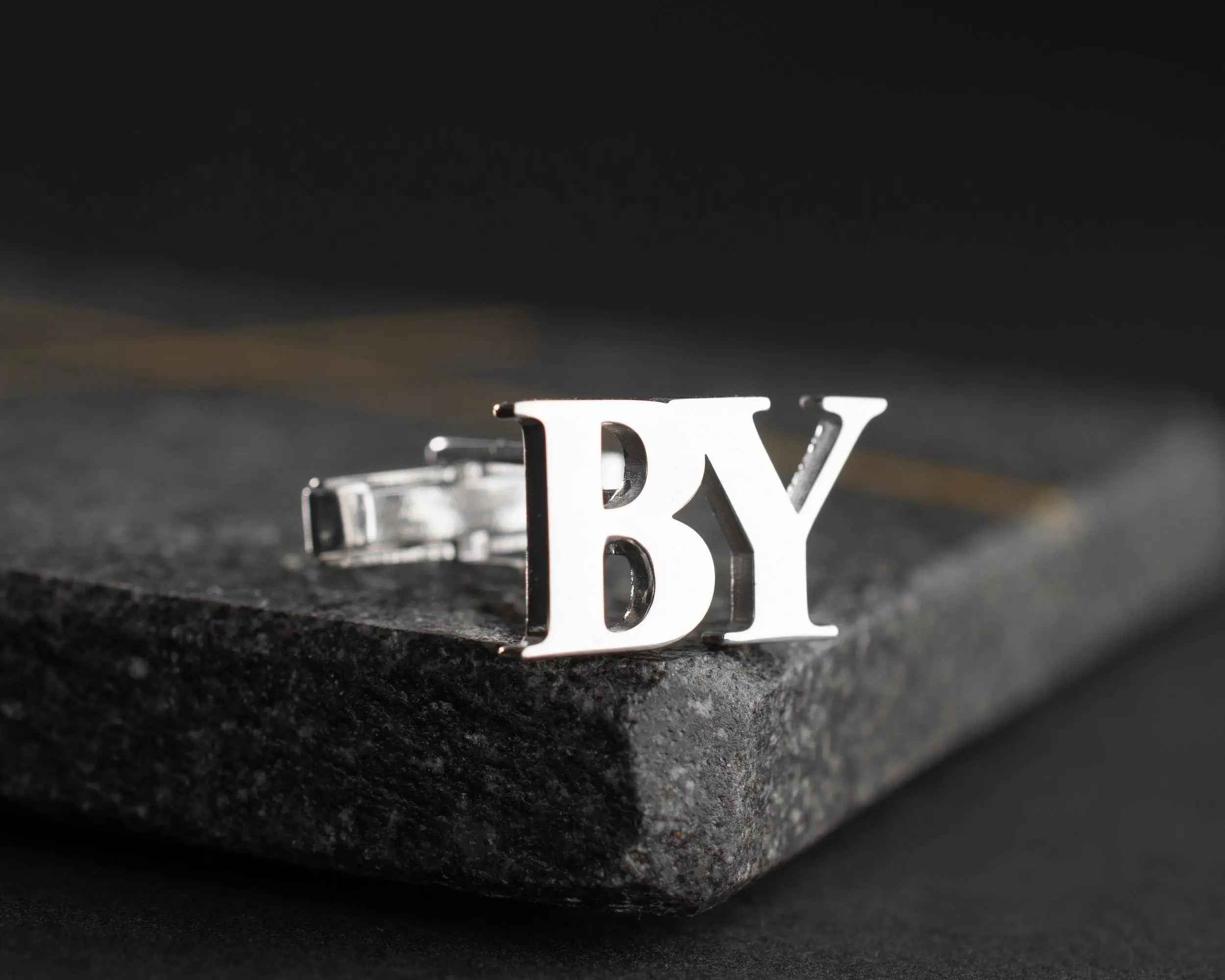 Handmade Sterling Silver Initial Cufflinks: Engraved Groomsmen Gift