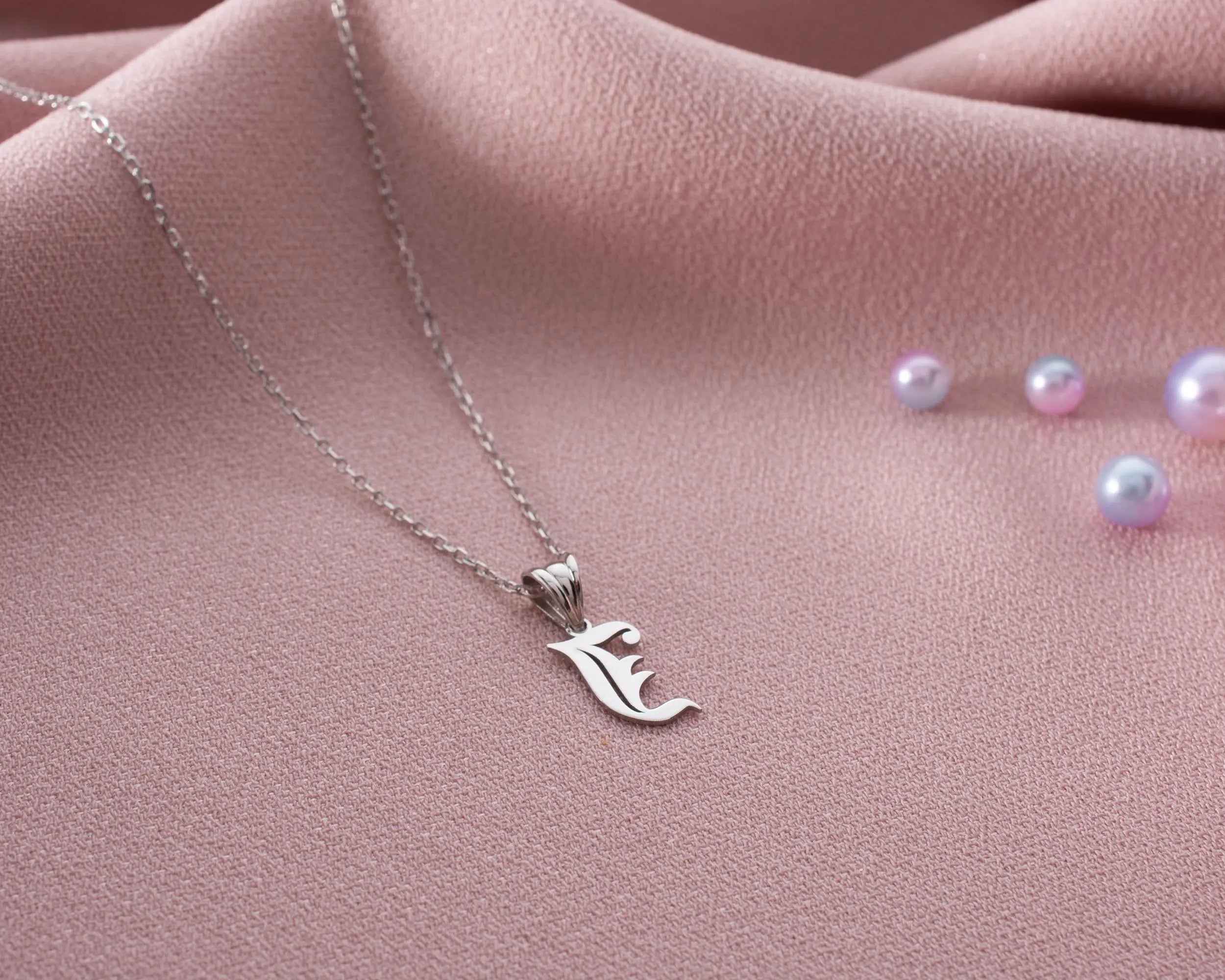 Sterling Silver Initial Necklace: Custom Letter Pendant