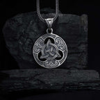 Sterling Silver Celtic Trinity Knot Necklace Handmade Triquetra Pendant Men   Charmora Jewelry