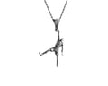 Handmade Oxidized Sterling Silver Basketball Player Pendant Necklace   Charmora Jewelry