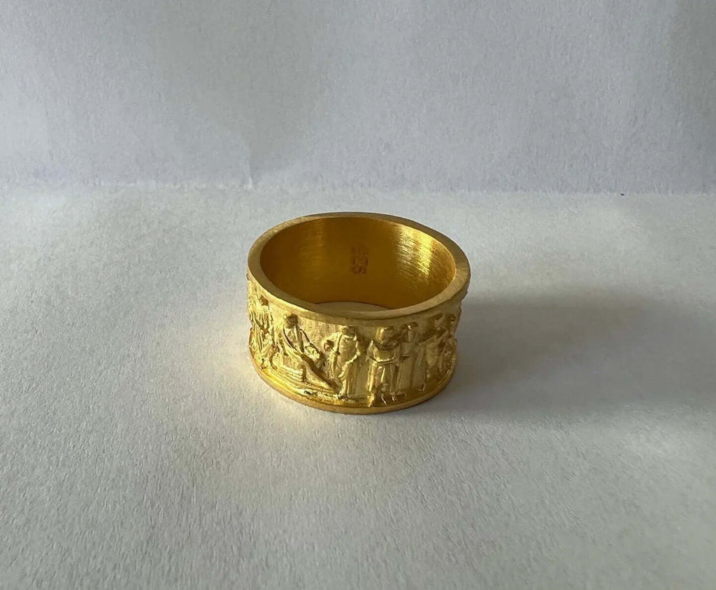 Ancient Roman Senator Ring: 925 Sterling Silver, Roman Empire Jewelry   Charmora Jewelry