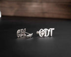 Personalized Sterling Silver Initial Cufflinks, Wedding Gift