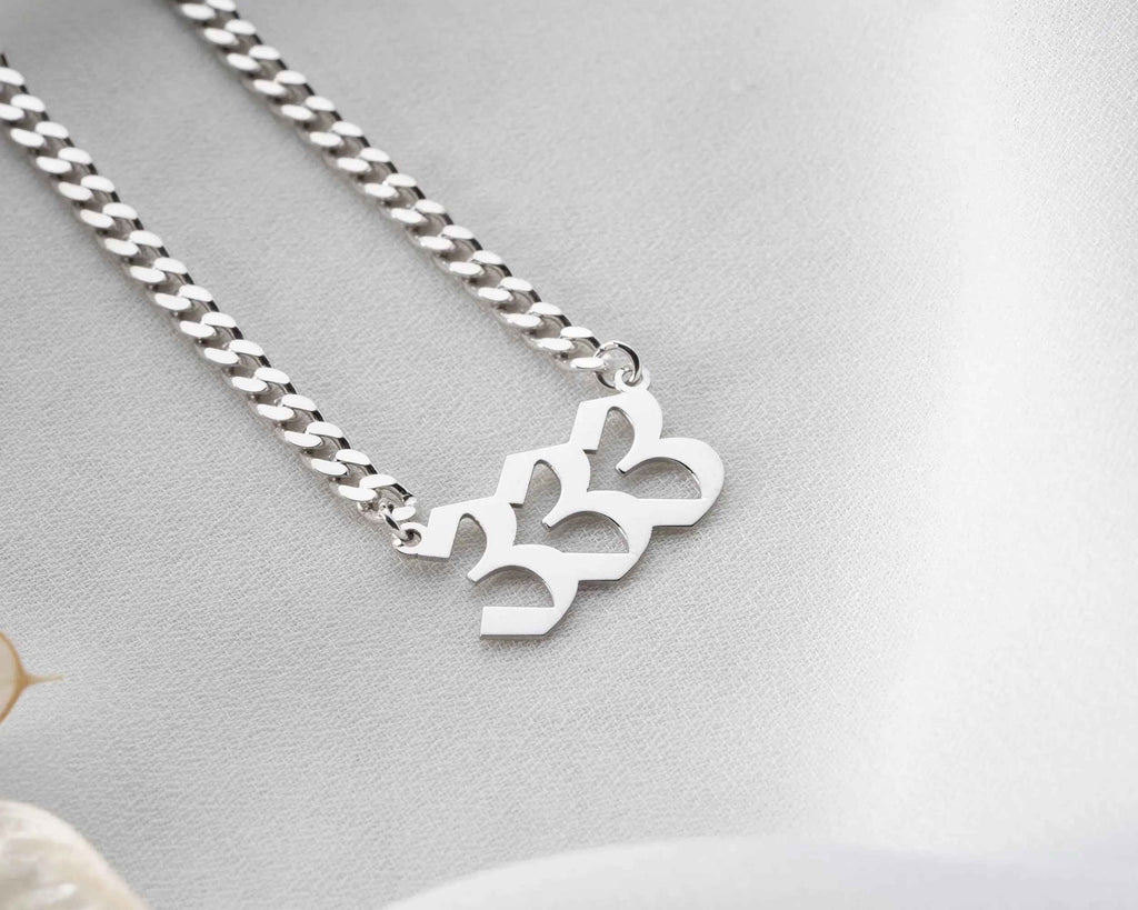 333 Angel Number Necklace: Sterling Silver Lucky Charm