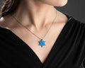 Lotus Flower Opal Sterling Silver Necklace - Handmade Jewelry
