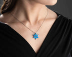 Lotus Flower Opal Sterling Silver Necklace - Handmade Jewelry