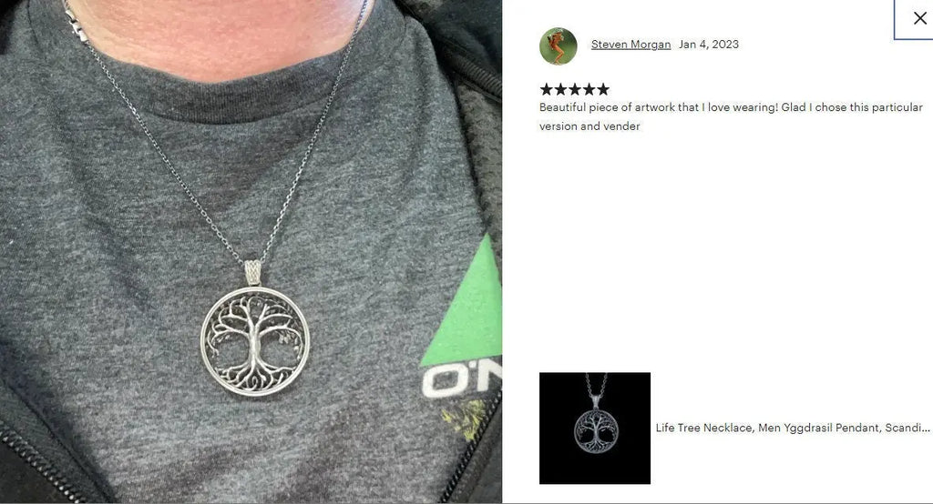Sterling Silver Yggdrasil Necklace: Viking Tree of Life Pendant   Charmora Jewelry