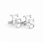 Custom Initial Cufflinks: Engraved Sterling Silver Groomsmen Gift