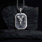 Sterling Silver Ram Necklace: Aries Zodiac Pendant, Birthday Gift