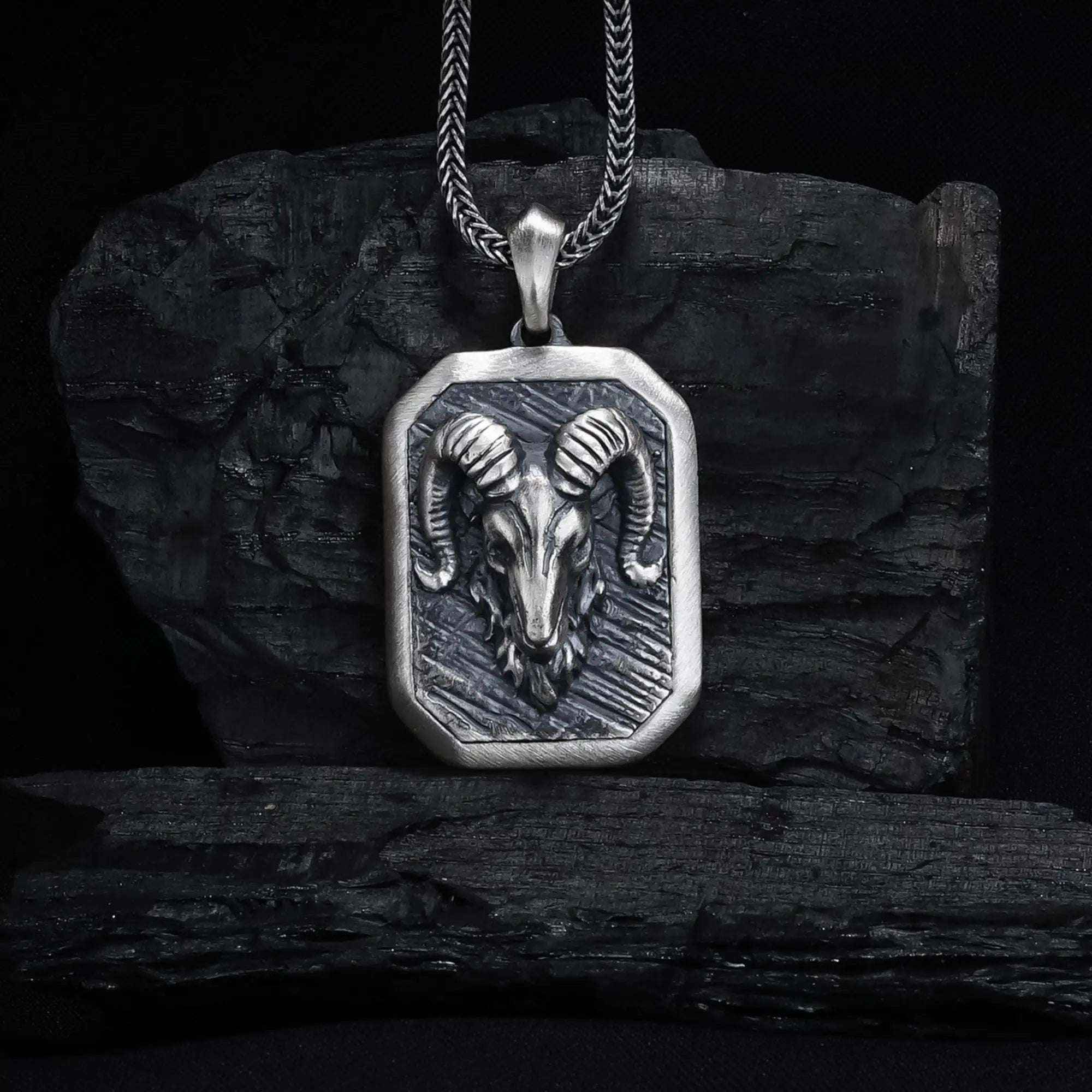 Sterling Silver Ram Necklace: Aries Zodiac Pendant, Birthday Gift