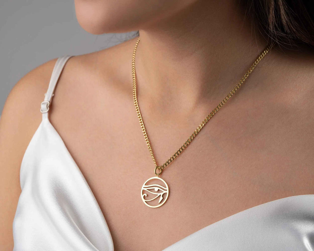 Silver Eye of Horus Necklace: Egyptian Pendant, Historical Pendant