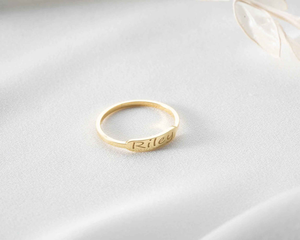 Sterling Silver Custom Name Ring: Personalized Engraved Gift
