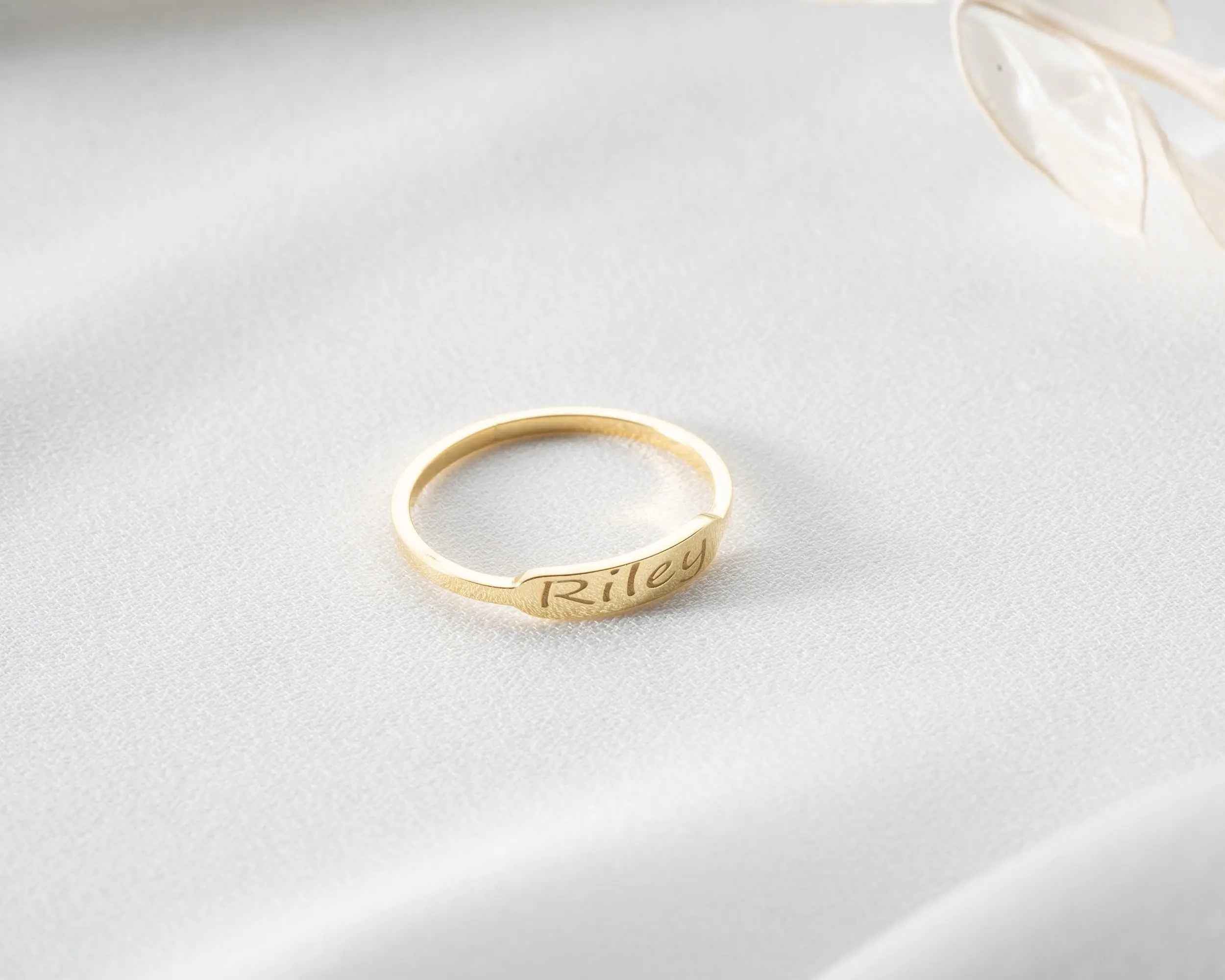 Sterling Silver Custom Name Ring: Personalized Engraved Gift