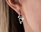 Sterling Silver Transgender Symbol Earrings: LGBTQ Pride Jewelry