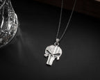 Sterling Silver USA Flag Skull Pendant - Handmade Gothic Necklace   Charmora Jewelry