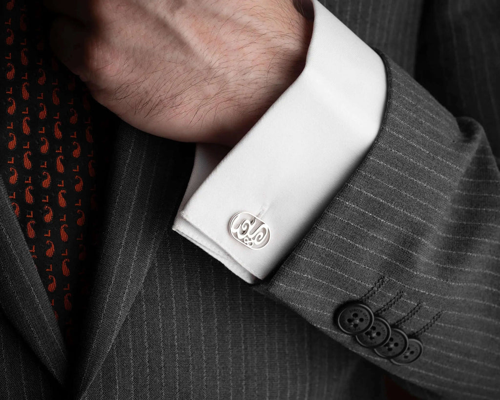 Personalized Sterling Silver Initial Cufflinks Handmade Monogrammed Gift   Charmora Jewelry