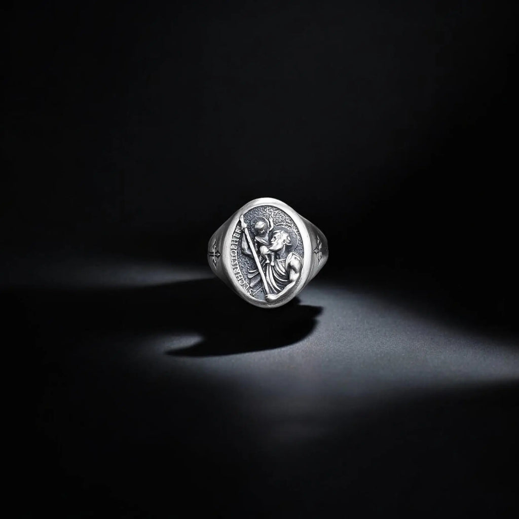 Sterling Silver Saint Christopher Ring: Religious Christian Jewelry   Charmora Jewelry
