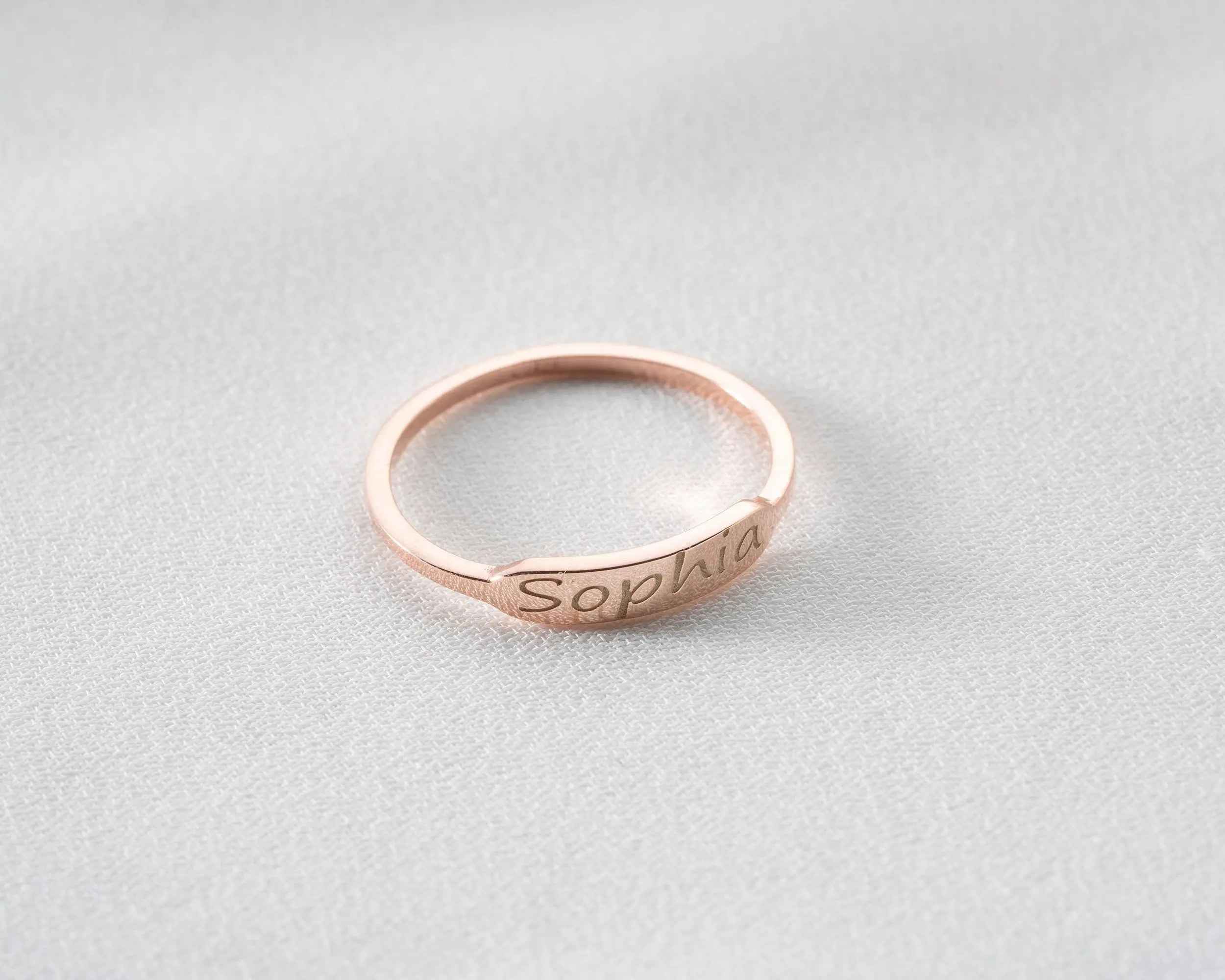 Sterling Silver Custom Name Ring: Personalized Engraved Gift